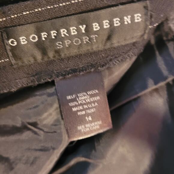 Geoffrey Beene Wool Pinstripe A Line Skirt Size 14 Black White Career Church - Picture 4 of 5